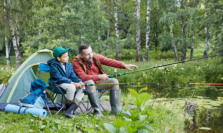 fishing father and son